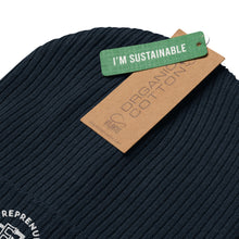 Load image into Gallery viewer, Organic Entrepreneurial Espresso Ribbed Beanie
